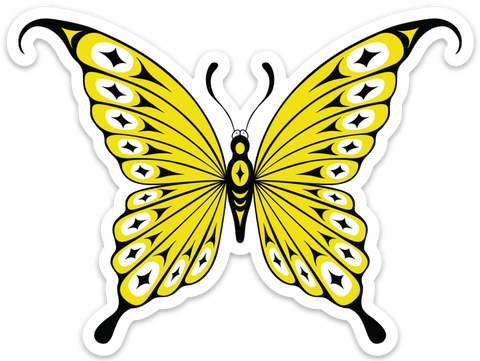 yellow butterfly sticker