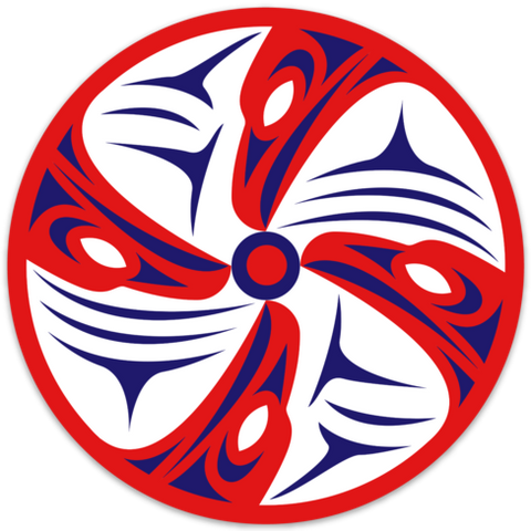 Red and blue Transformation raven drum sticker